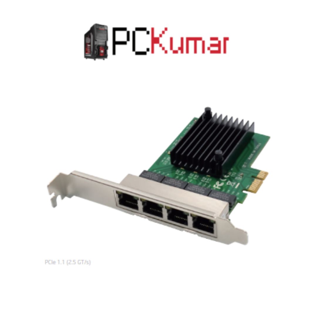 PCIe x1 RTL8111F Quad-1G RJ45 Copper Ethernet NIC (V2)