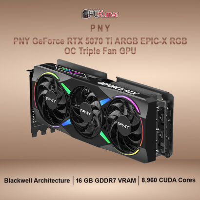 PNY GeForce RTX™ 5070 Ti ARGB EPIC-X RGB™ Overclocked Triple Fan GPU