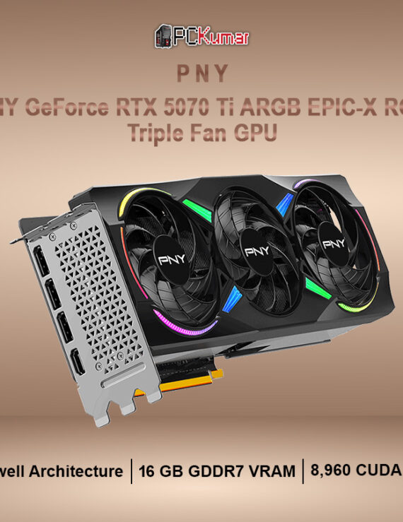 PNY GeForce RTX™ 5070 Ti ARGB EPIC-X RGB™ Triple Fan GPU