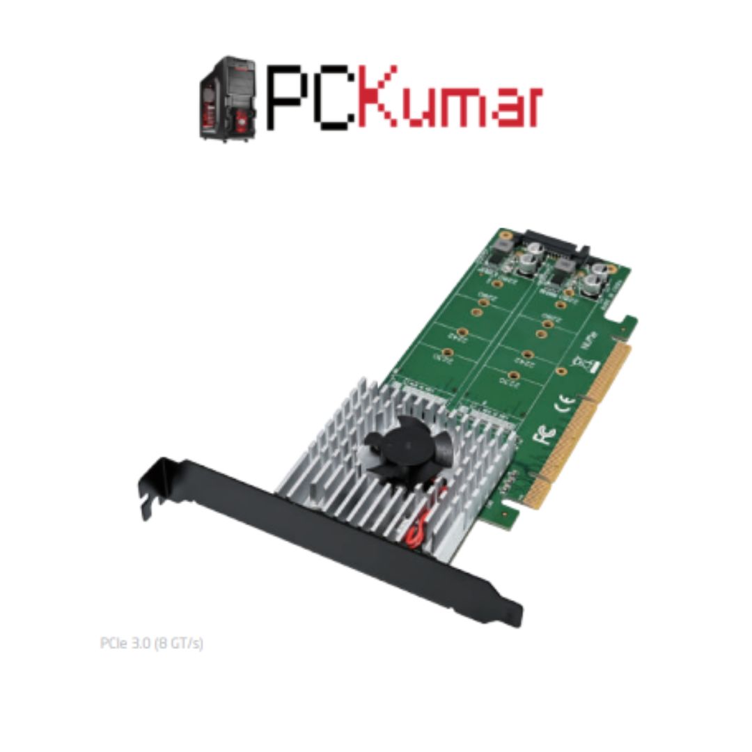 PCIe 3.0 ×8×16 ASM2812 2 × M.2 NVMe Adapter Card (ST599)