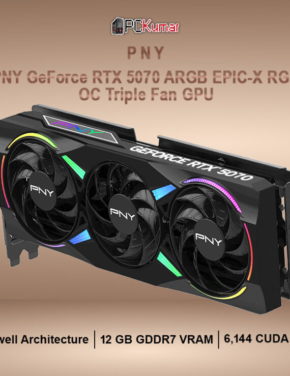 PNY GeForce RTX™ 5070 ARGB EPIC-X RGB™ Overclocked Triple Fan GPU