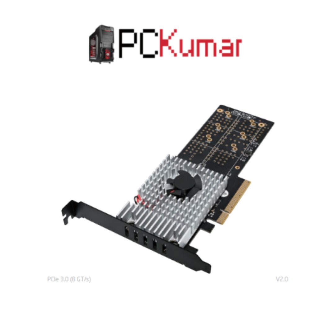 PCIe 3.0 ×8 PEX8747 4 × M.2 NVMe Adapter Card (ST598)