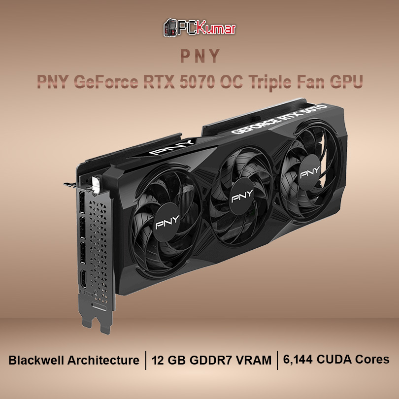 PNY GeForce RTX™ 5070 Overclocked Triple Fan GPU