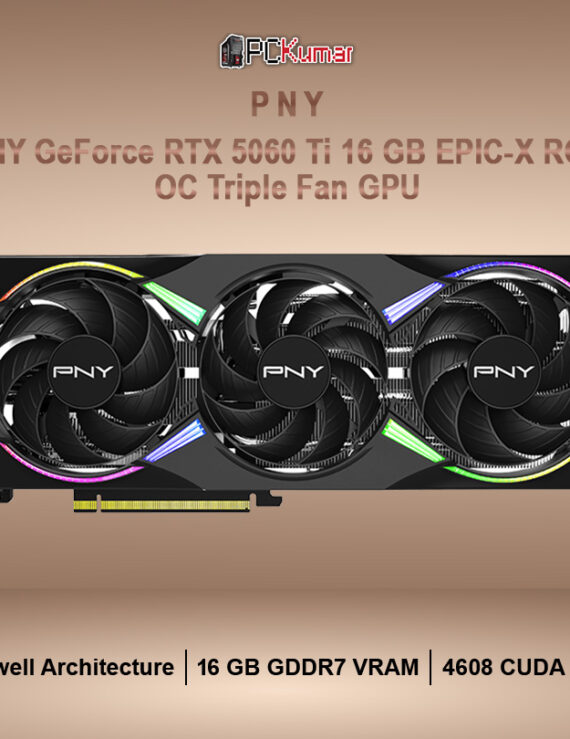PNY GeForce RTX™ 5060 Ti 16GB EPIC-X RGB™ Overclocked Triple Fan GPU