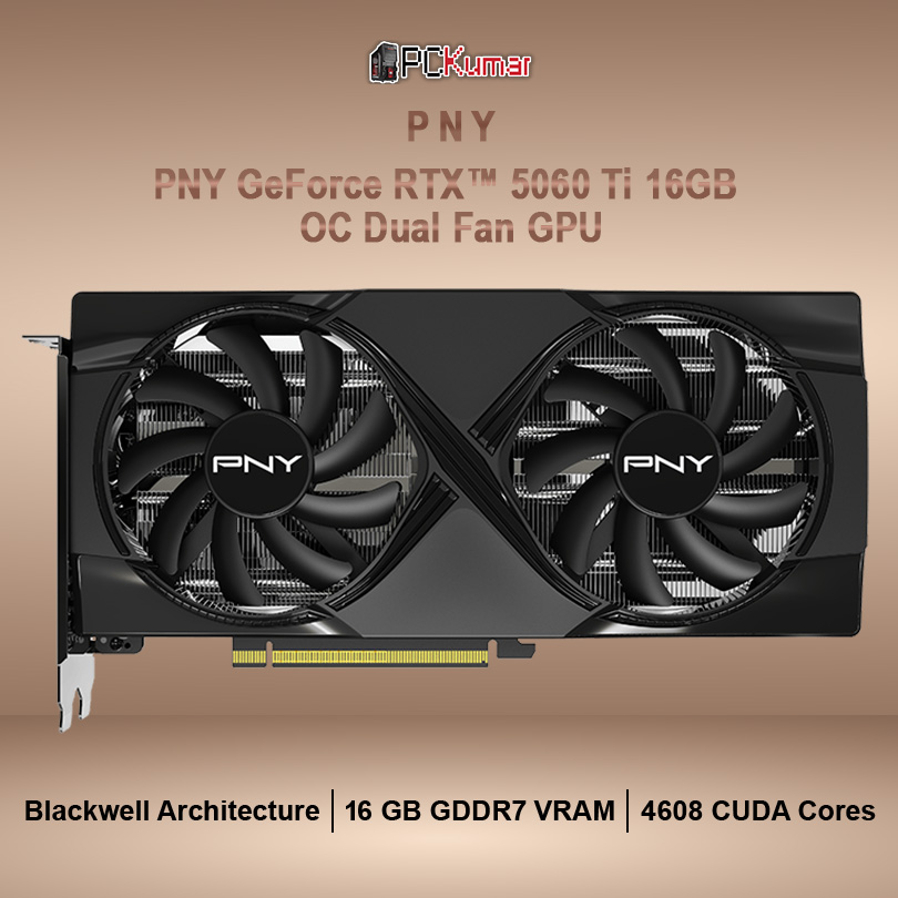 PNY GeForce RTX™ 5060 Ti 16GB Overclocked Dual Fan GPU