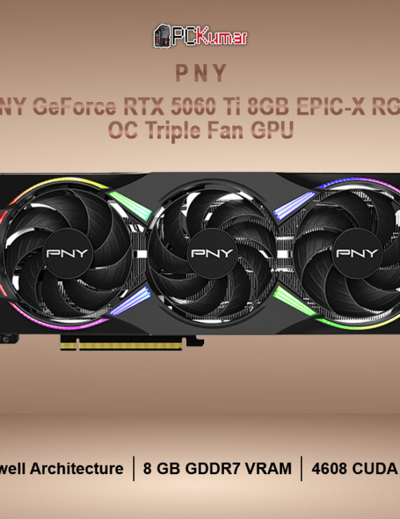 PNY GeForce RTX™ 5060 Ti 8GB EPIC-X RGB™ Overclocked Triple Fan GPU