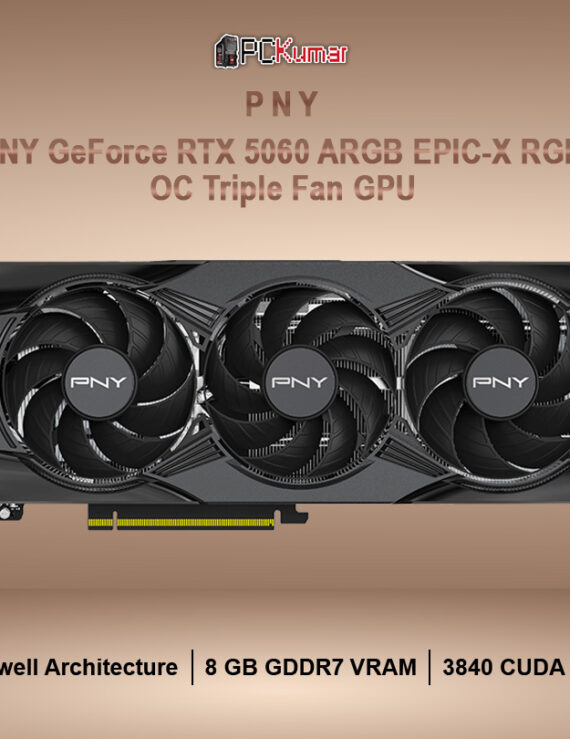 PNY GeForce RTX™ 5060 ARGB EPIC-X RGB™ Overclocked Triple Fan GPU