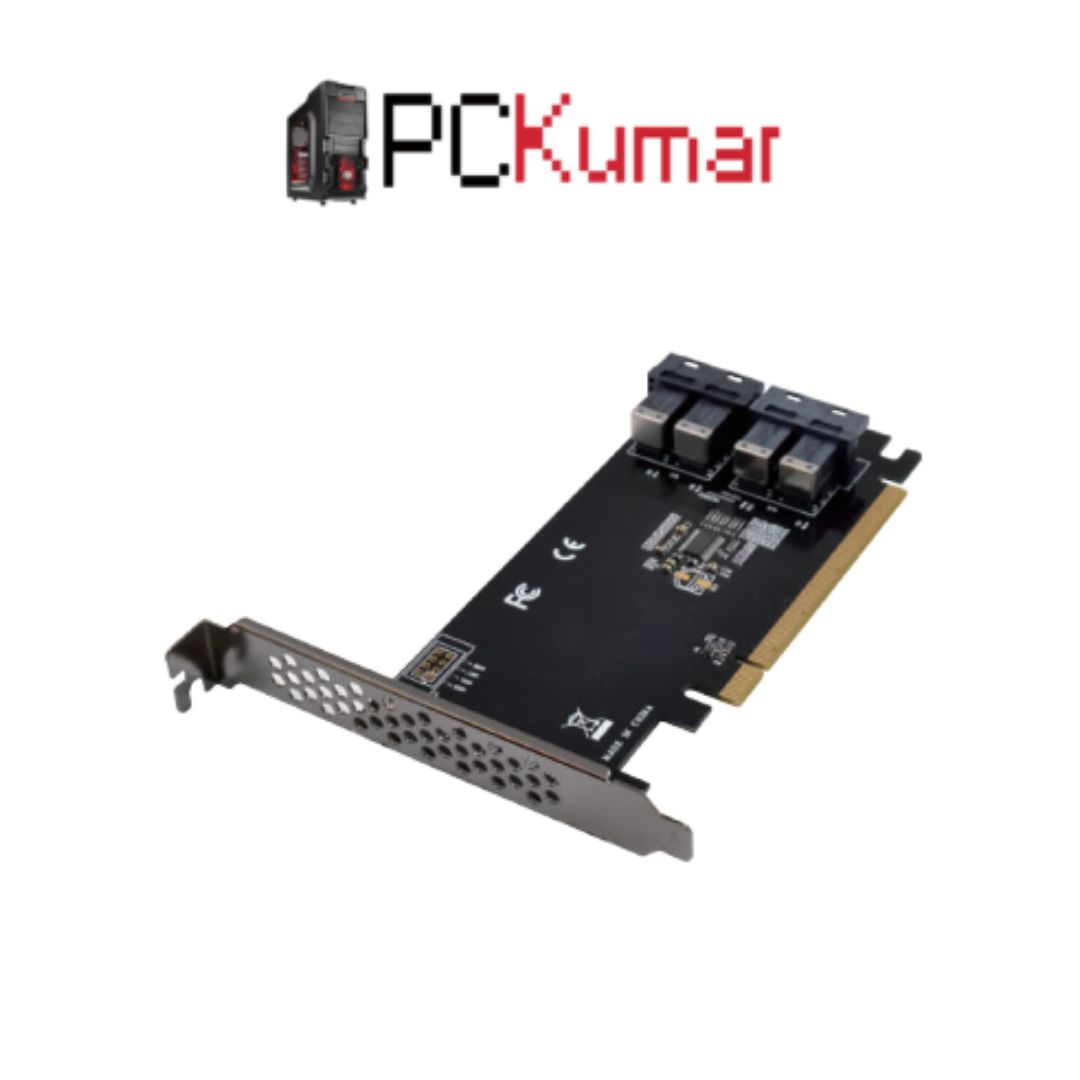 PCIe ×16 Quad-Port U.2 SFF-8643 SSD Converter Card