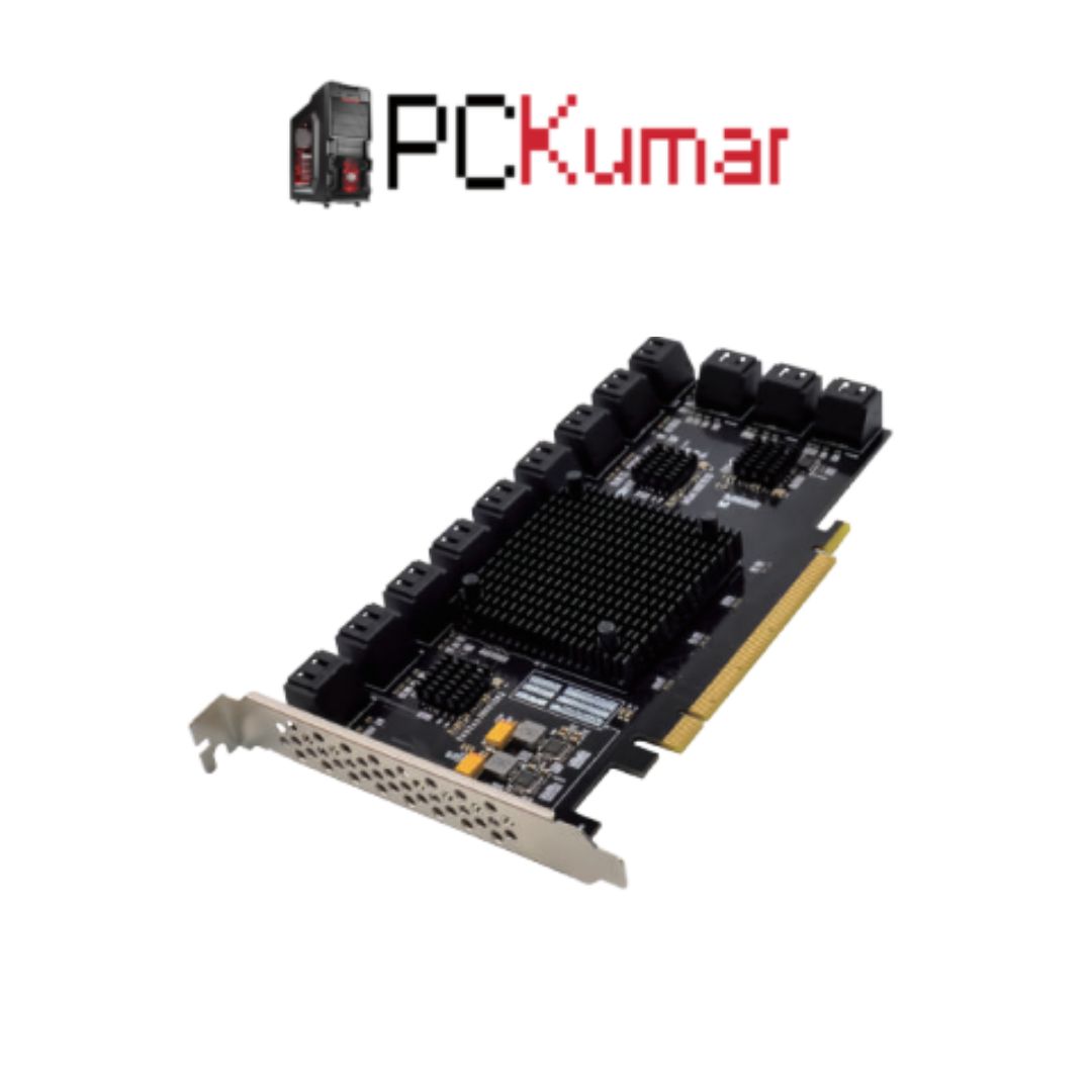 PCIe x16 ASM1166 24 × SATA Gen3 Expansion Card (ST585)