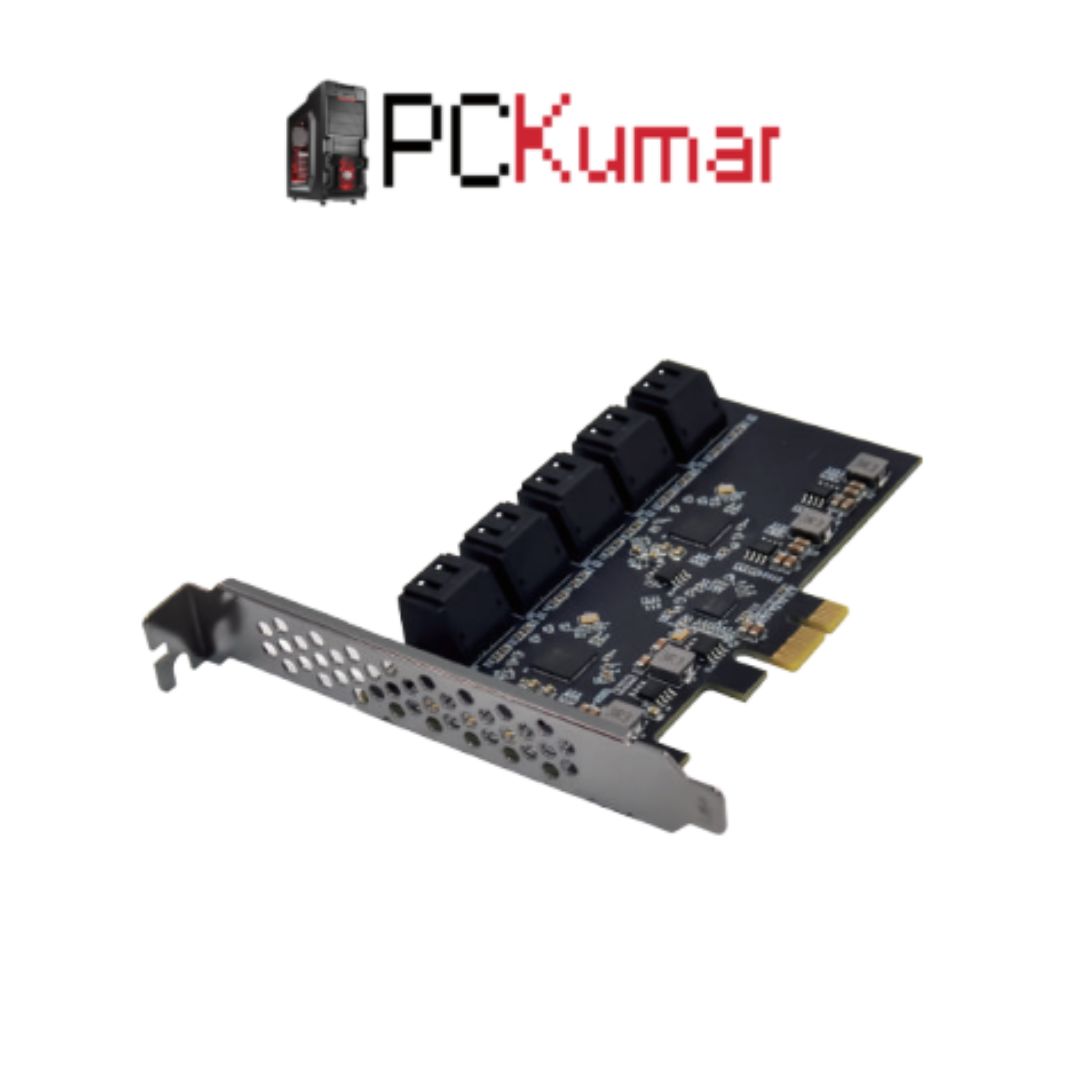 PCIe x1 JMB585 10-Port SATA Gen3 Expansion Card (ST564)