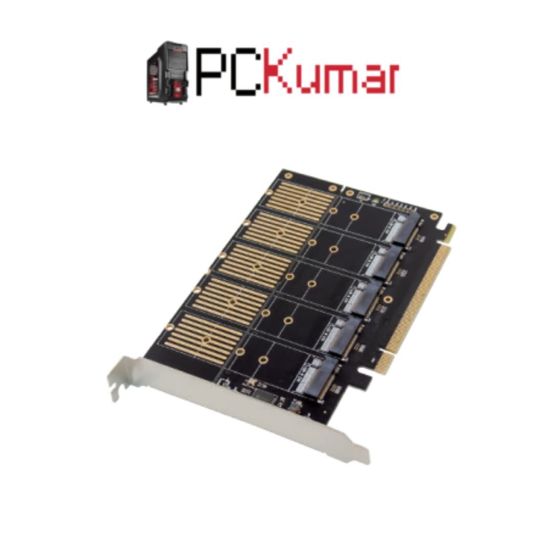 PCIe x16 JMB585 5-M.2 B & SATA III Expansion Card