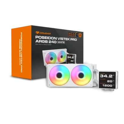 Cougar Poseidon Vistek Pro ARGB 240 White Liquid Cooler
