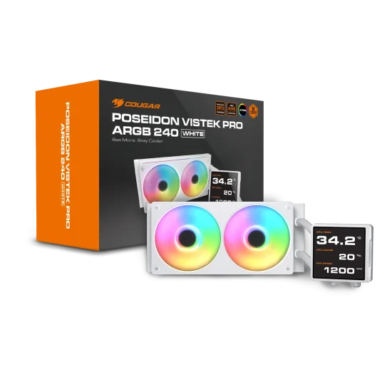 Cougar Poseidon Vistek Pro ARGB 240 White Liquid Cooler