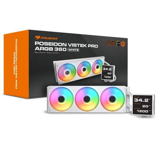 Cougar Poseidon Vistek Pro ARGB 360 White Liquid Cooler