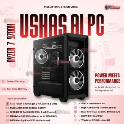 Kumars "Ushas AI PC " with 1406 AI TOPS 16GB VRam