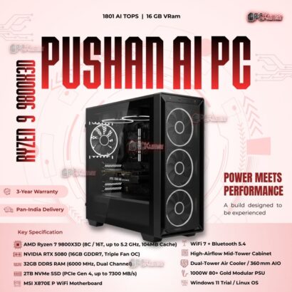 Kumars "Pushan AI PC " with 1801 AI TOPS 16GB VRam