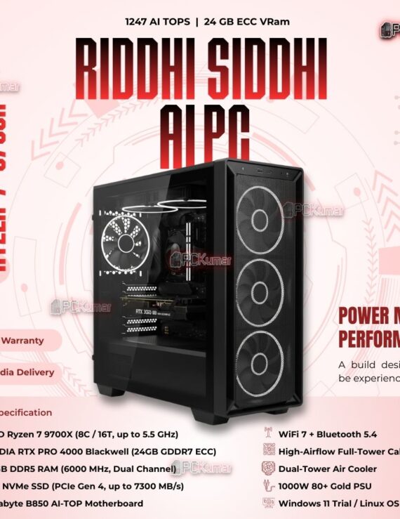 Kumars "Riddhi Siddhi AI PC" with 1247 AI TOPS with 24GB ECC VRam