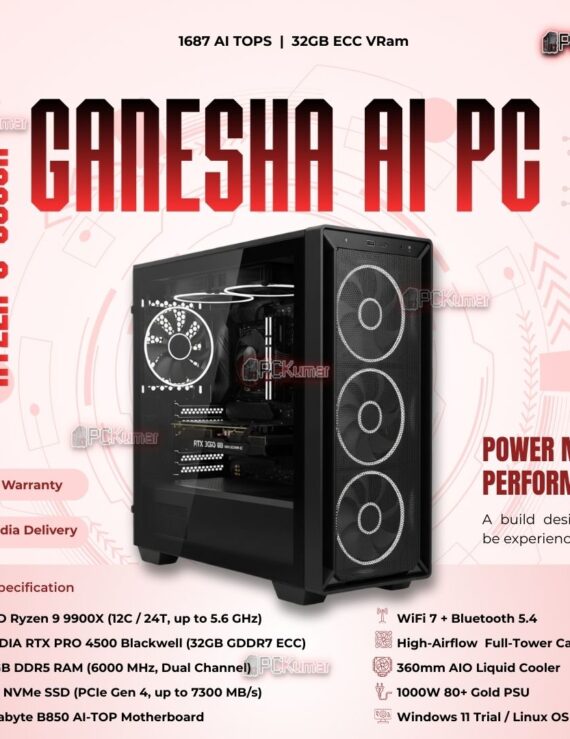 Kumars "Ganesha AI PC" with 1687 AI TOPS with 32GB ECC VRam