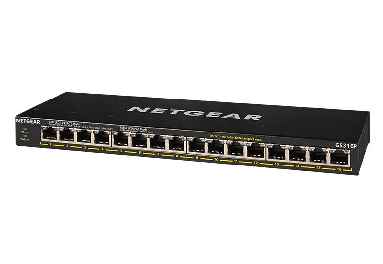 Netgear GS316P 16 Port Unmanaged Poe Gigabit Switch