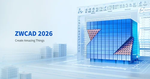 ZWCAD Professional 2026 CAD software interface for 2D drafting and 3D modeling