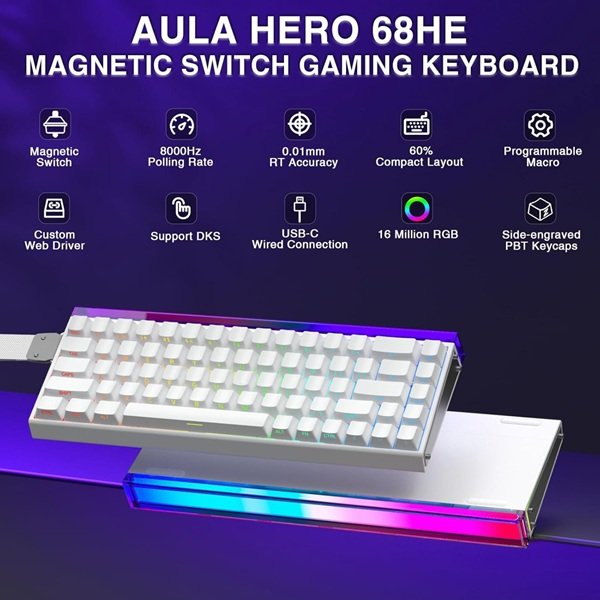 60% side printed pbt keycap meteor magnetic switch