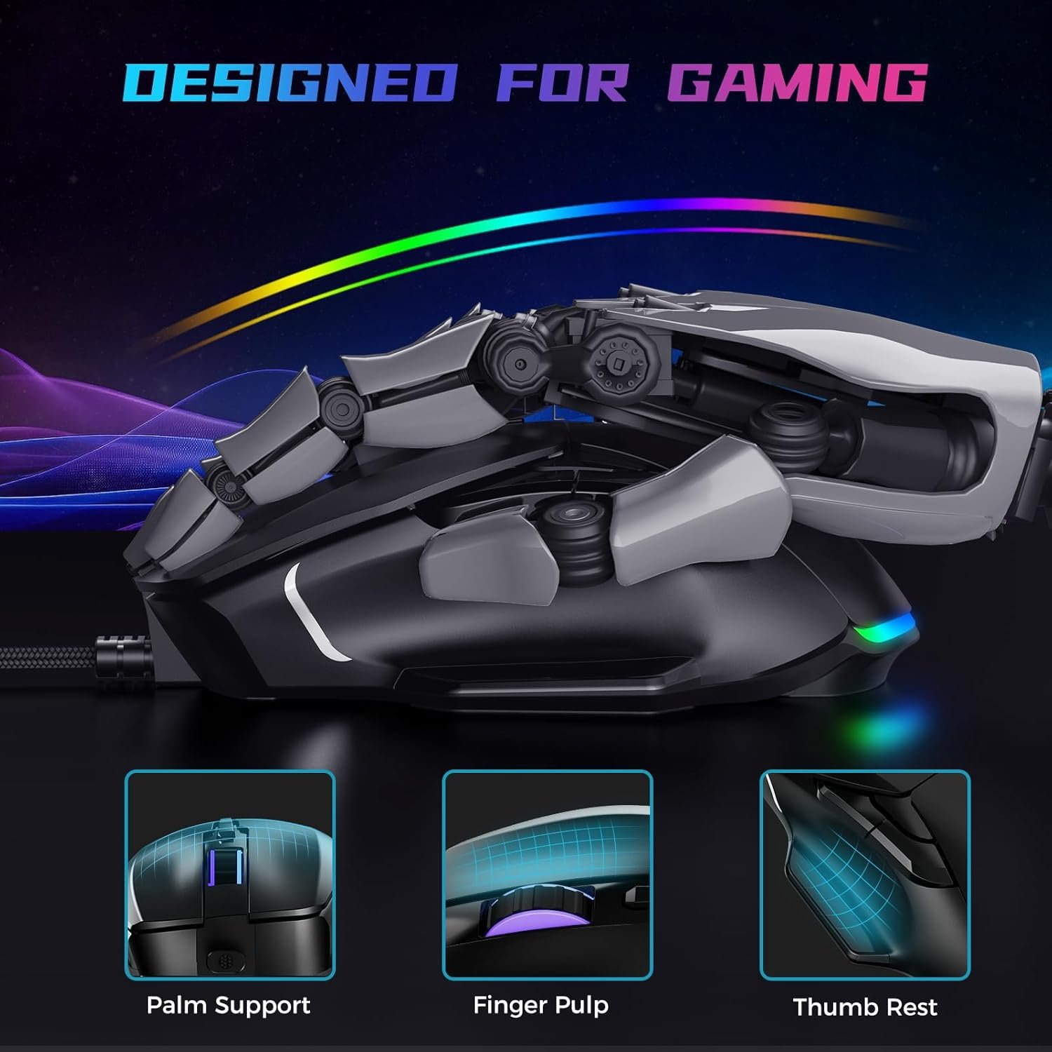 Aula F815 Wired Gaming Mouse Black