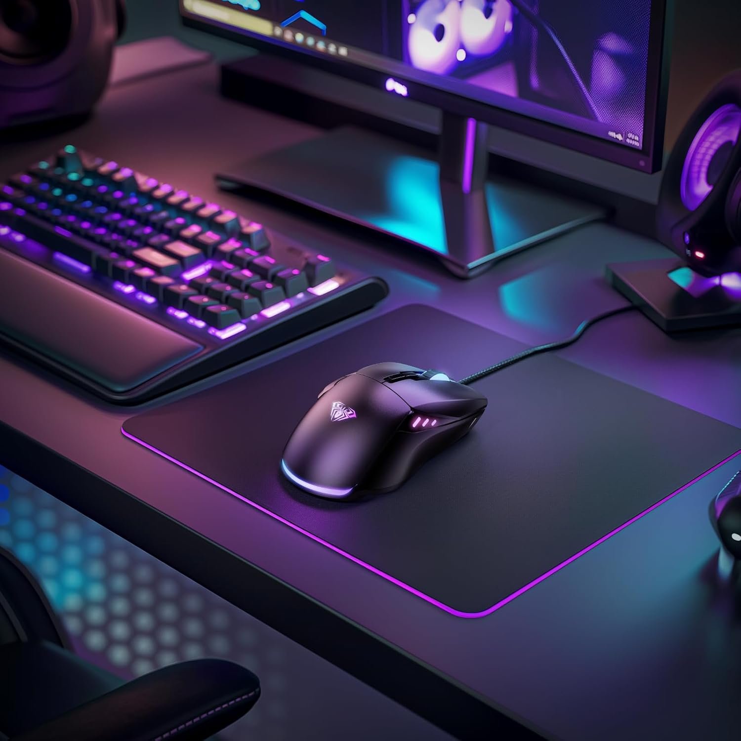 Aula F815 Wired Gaming Mouse Black