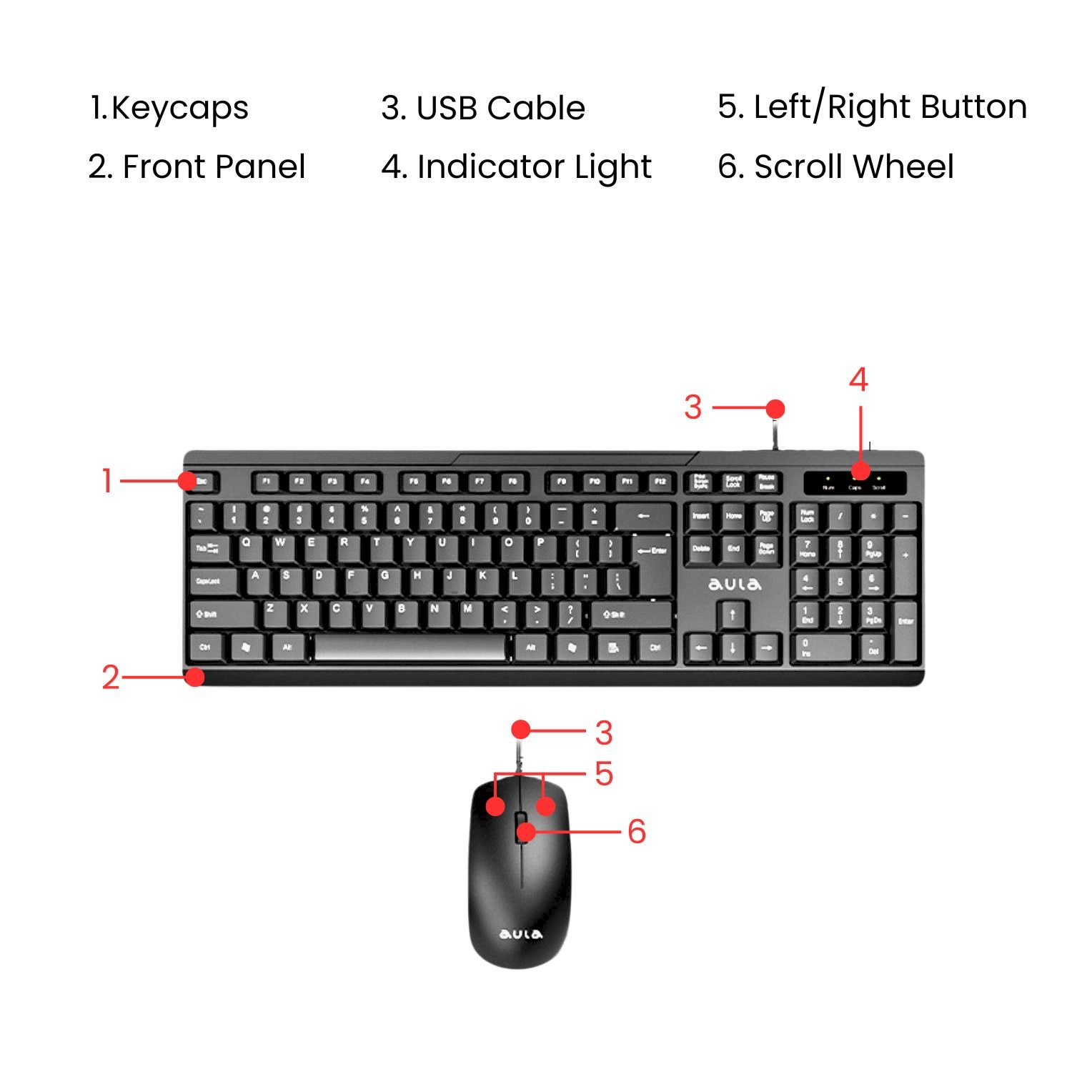 Aula Office Wired Combo Ac 101 Combo