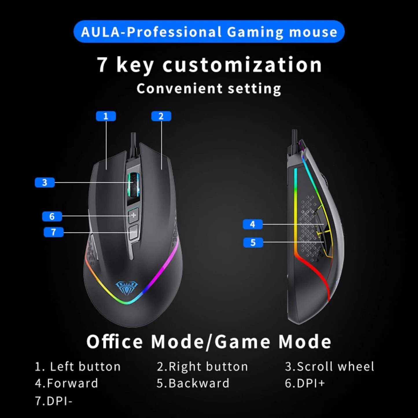 AULA F805 Multi-Button Gaming Mouse