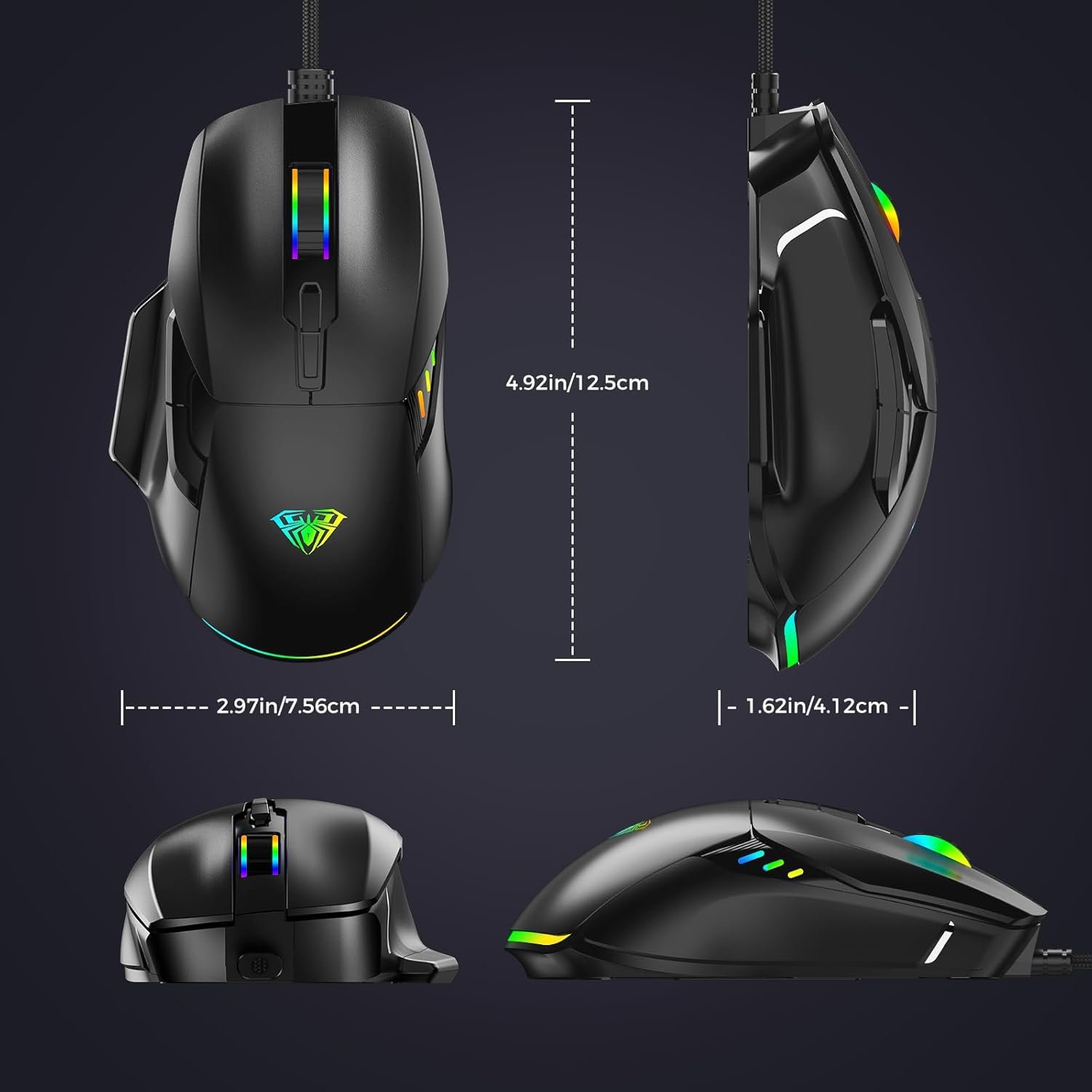 Aula F815 Wired Gaming Mouse Black