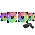 GAMDIAS Aeolus M2-1204R 120mm ARGB Cabinet Fan (Black) (Four Pack)