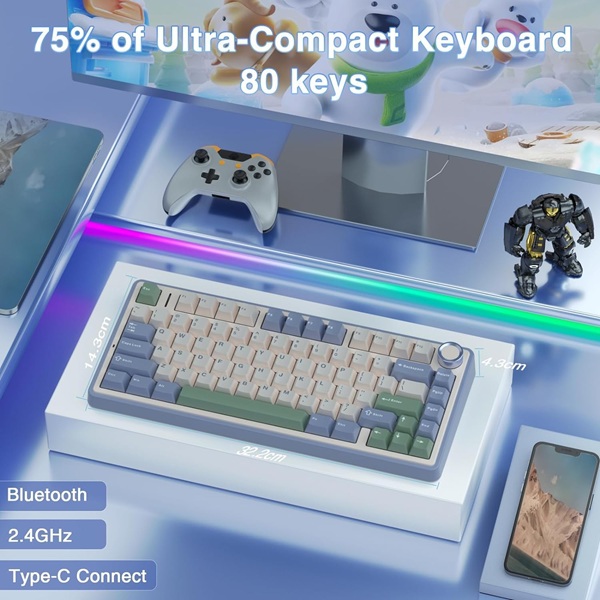 Aula 3in1mechanical KB,-CEDAR GREEN REAPER Switch-F75 CGR