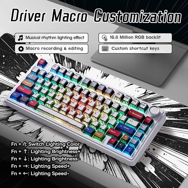 AULA F75 Comic burst keycap Reaper switch