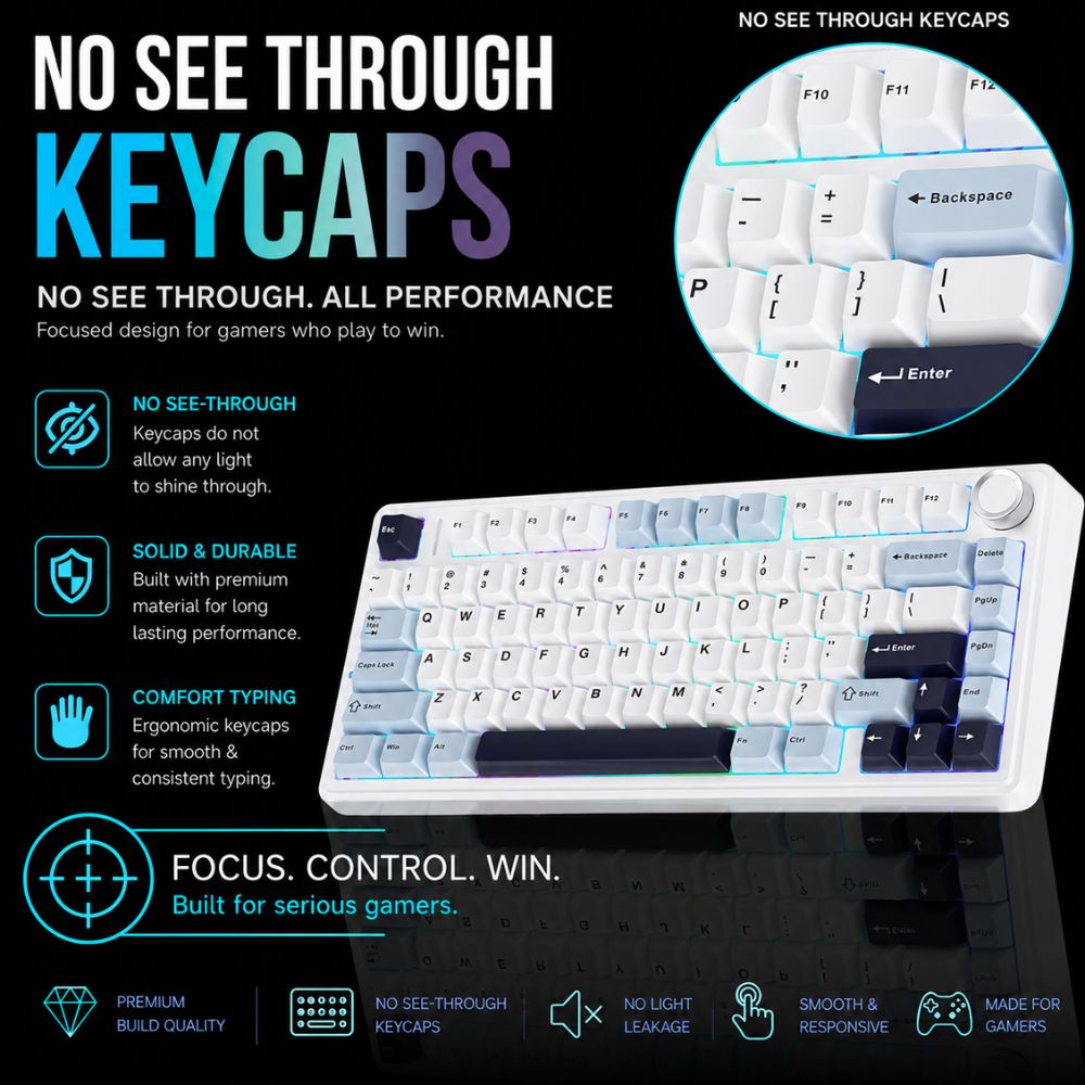 Aula 3in1mechanical KB,-Ice Blue ice vein switch-F75IUV