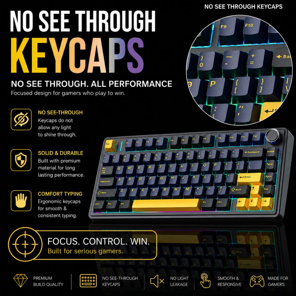 Aula 3in1mechanical KB,-THUNDER BLACK GRAY WOOD Switch-F75 TBW