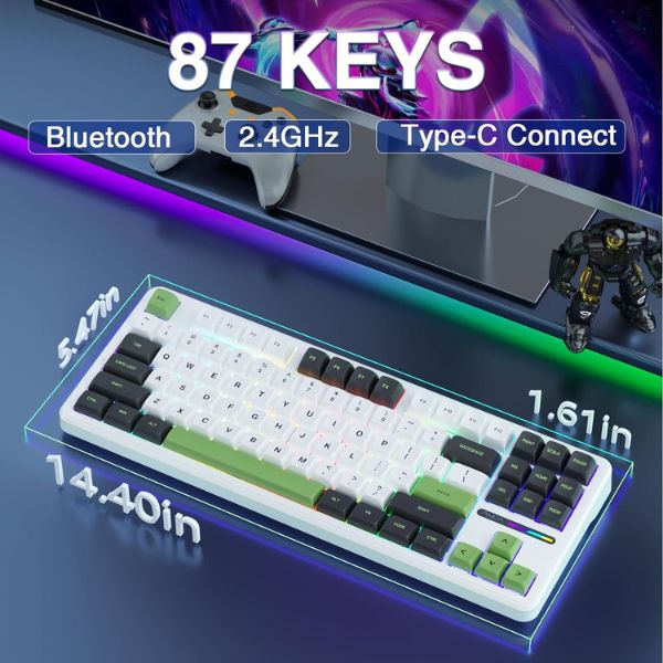 Aula F87 3 in 1 mechanical gaming keyboard Green White