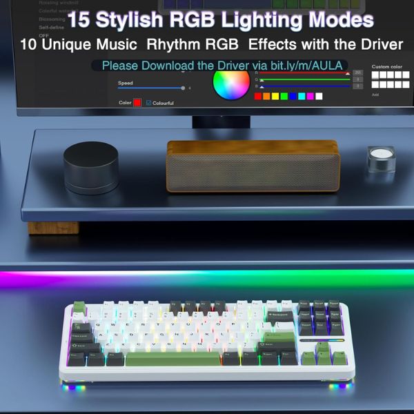 Aula F87 3 in 1 mechanical gaming keyboard Green White