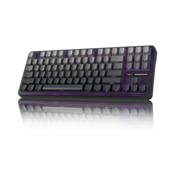 AULA F87 Wireless Trio Mode Mechanical Gaming Keyboard | Gradient grey space crystal switch