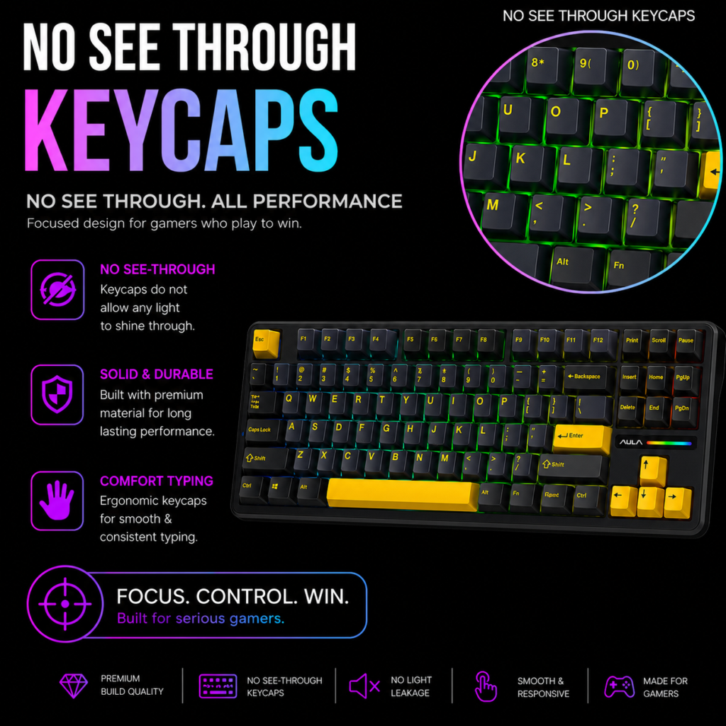 Aula F87 3 in 1 mechanical gaming keyboard Thunder black GREWOOD SWITCH