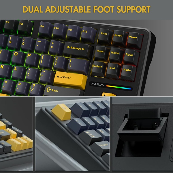 Aula F87 3 in 1 mechanical gaming keyboard Thunder black GREWOOD SWITCH