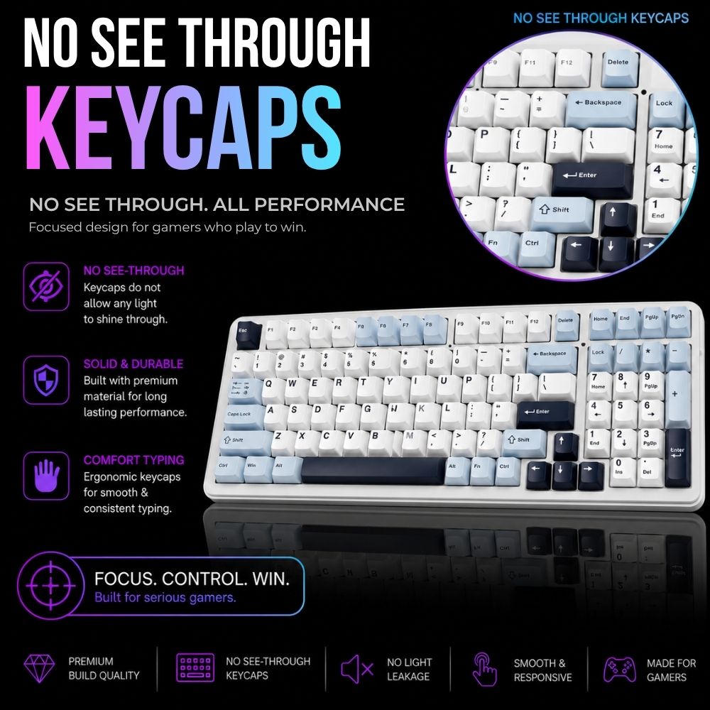 Aula 3in1mechanical KB,-Ice Blue Reaper Switch-F99 ice blue