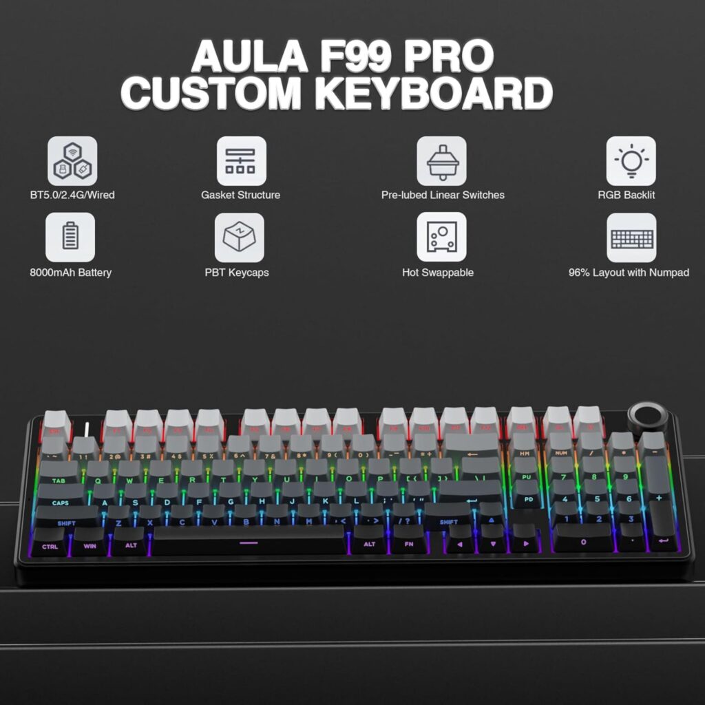 AULA F99 Gradient Gray Nimbus Switch (F99ProGrN)