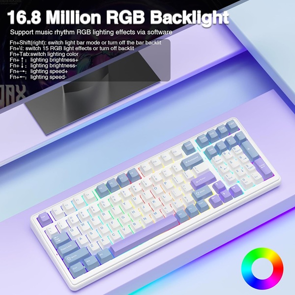 AULA Blue white crescent switch F99 UWCR