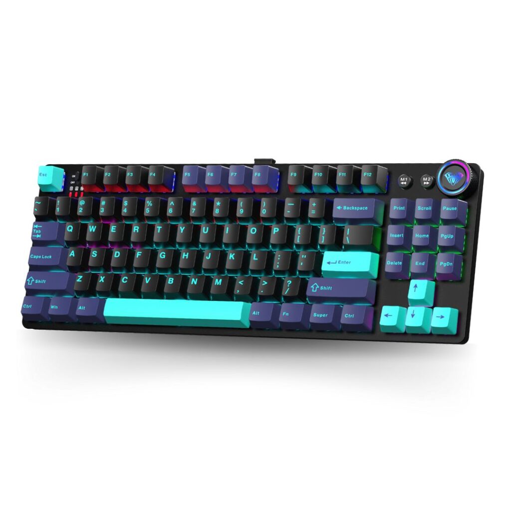 AULA 3-In-1 (2.4G/Bluetooth/Wired) TKL Mechanical Gaming Keyboard With Knob