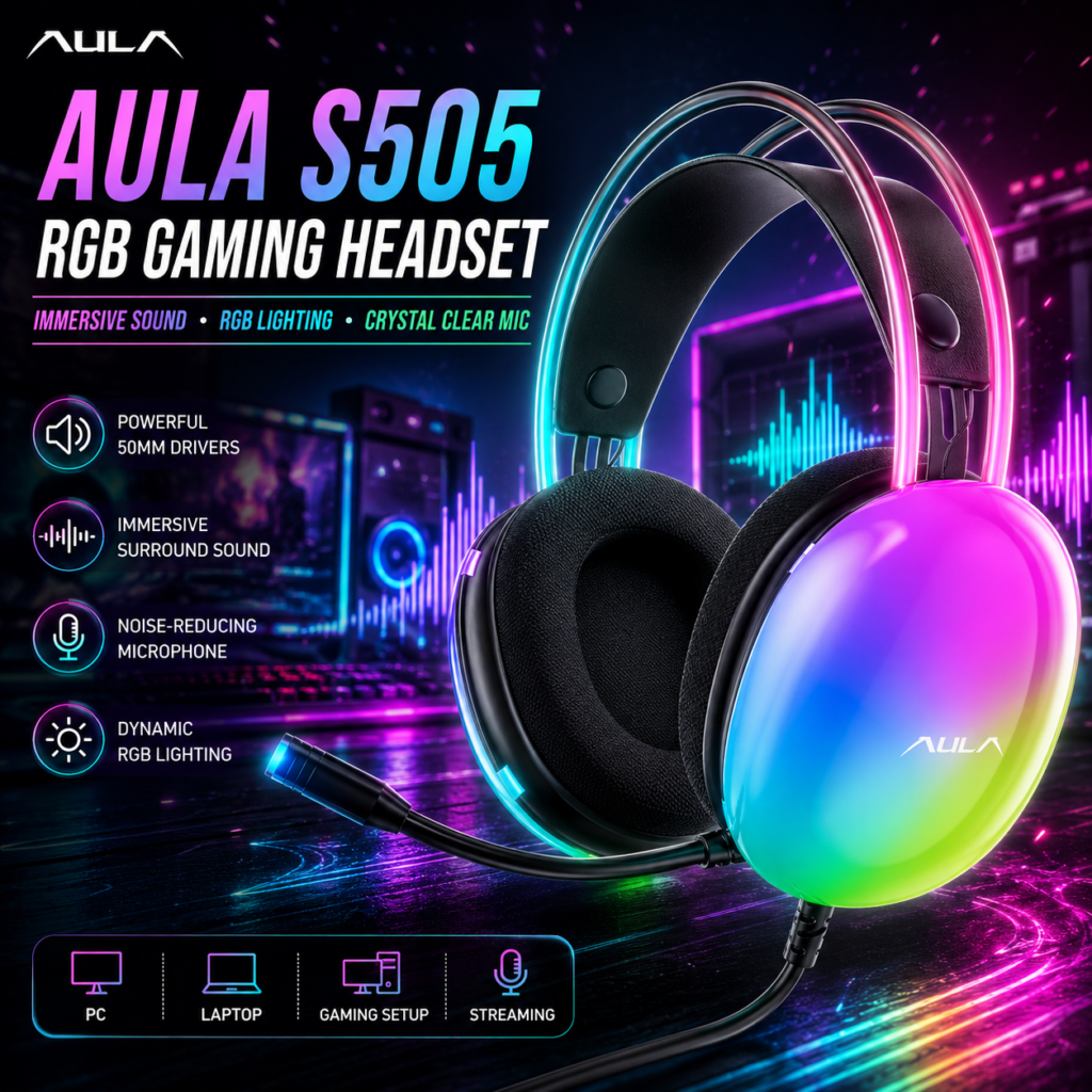 Aula S505 Gaming Headset Black