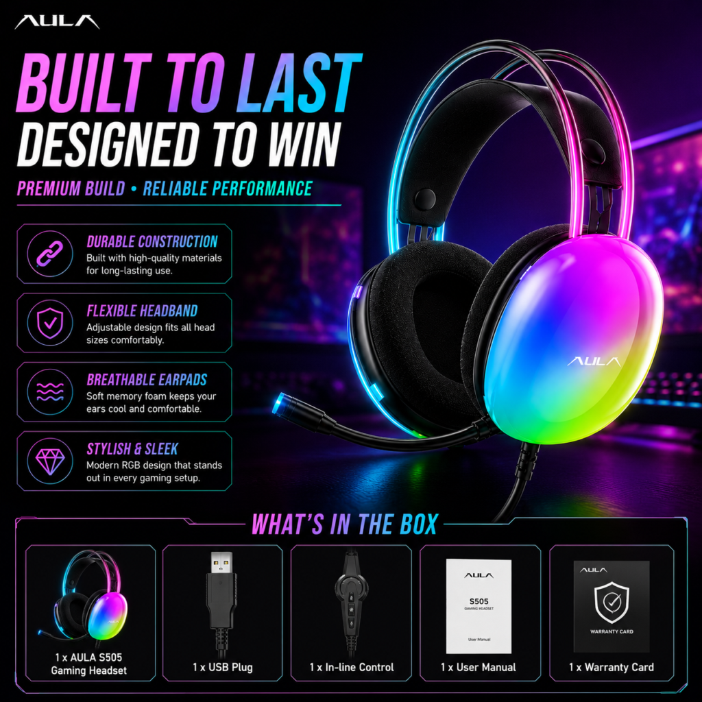 Aula S505 Gaming Headset Black