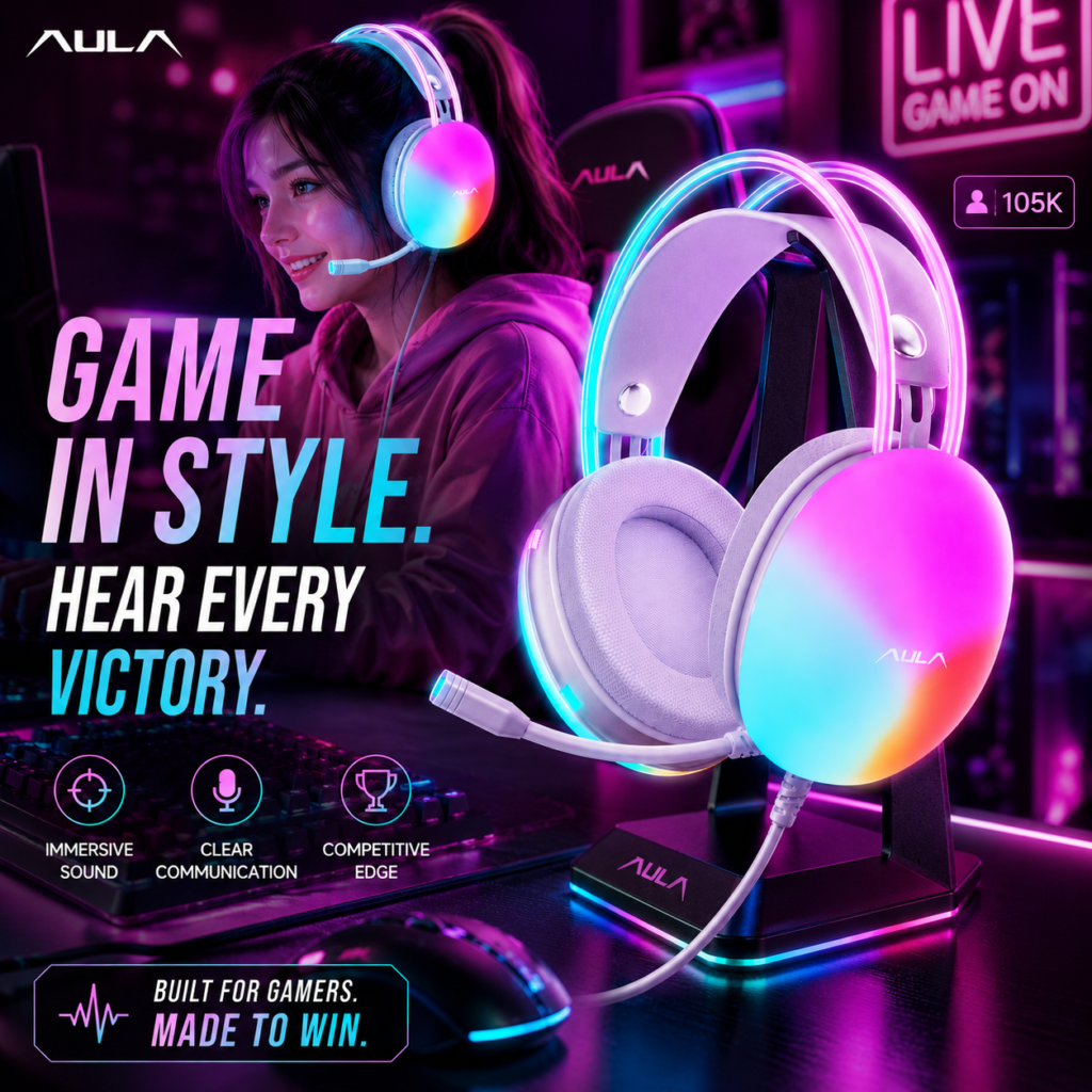 Aula S505 Gaming Headset Pink