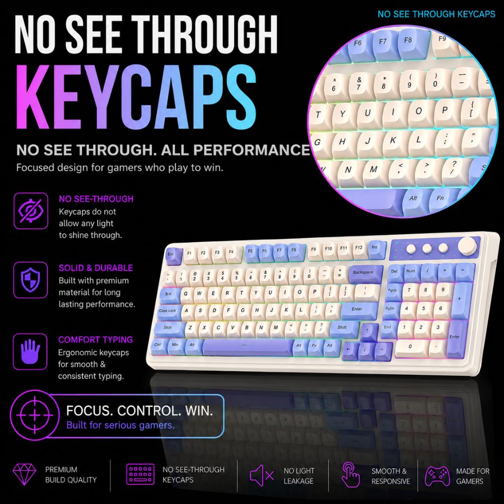 AULA Mechanical Keyboard S99 Blue &White