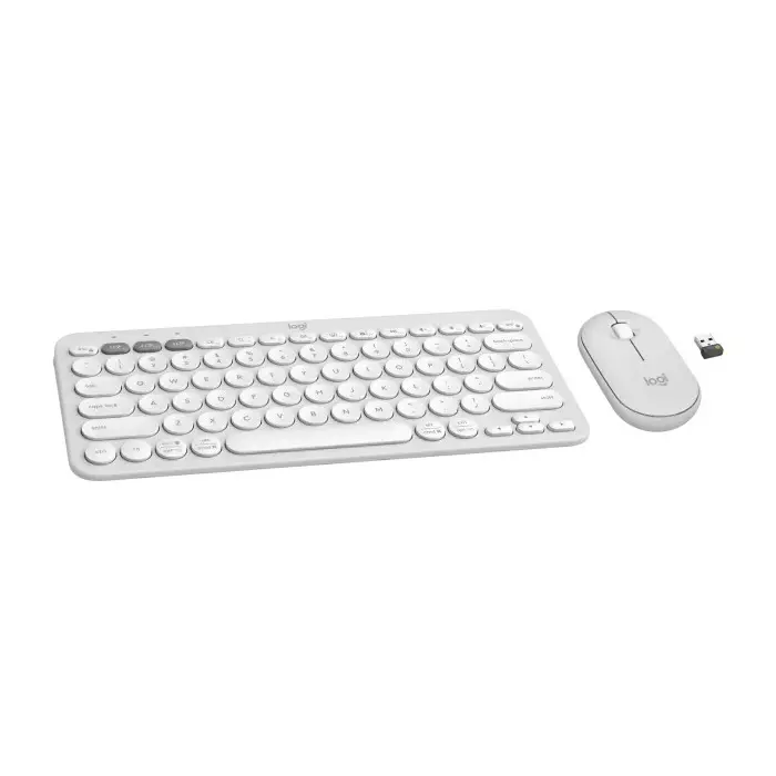 Logitech Pebble 2 White Wireless Mouse & Keyboard