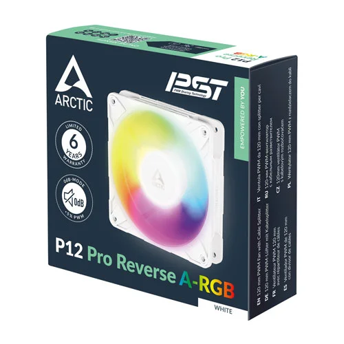 Arctic P12 Pro Reverse A-RGB 120mm White Cabinet Fan